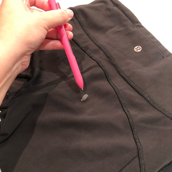 LULULEMON Full Length Black Mesh Stripe Leggings Size 6 - Picture 4 of 5